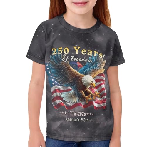 Image of WELLFLYHOM Kids Tshirts Girls Boys Short Sleeve Crewneck Tees Shirts Casual Sport Pullover Tops Size 3-16 Years