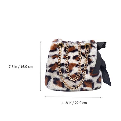 KESYOO Bolsa de Ombro de Pelúcia da Moda Bolsa de Corpo Cruzado para Mulheres Senhora (Branca)