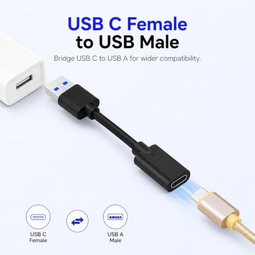 Image of Verilux USB C Extension Cable, 3.3Ft USB A 3.0 Male to Type C 3.1 Female Cable Support Fast Charging, 5Gbps Data Transfer for iPhone 17 /16 /15, Galaxy S26 /S25 /S24 (Not Support Video Output)