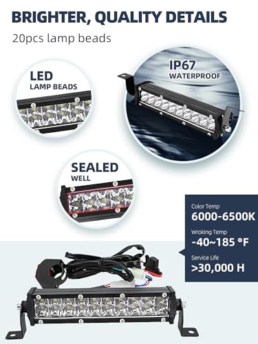 Image of Dirt Bike Light Bar 60W 4200LM Motorcycle Headlight Light Bar Plug-Play Universal for Most 7 /8 inch handlebar CRF110 KLX140 KLX110 TTR110 TTR110E KLX PW XR RM KX Motocross