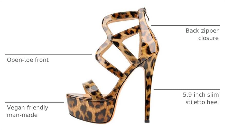 Image of richealnini Women's Crisscross Platform Stiletto High Heels Strappy Sandals with Zipper