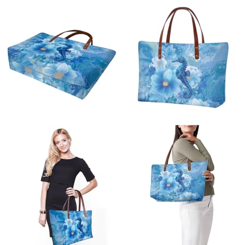 Image of Top Handle Purse for Women, Large Tote Handbag With PU Wallet Set, Gift for Mom