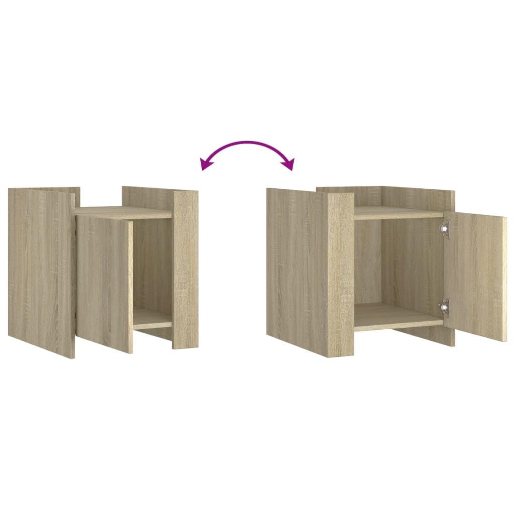 Stilvoller Nachttisch aus Holzwerkstoff mit Stauraum, feuchtigkeitsbeständig und stabil für Schlafzimmer oder Wohnzimmer, Montagemöglichkeiten beidseitig