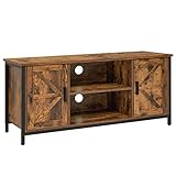 WEENFON TV Stand for 50 Inch TV, Retro Home Media Entertainment Center with 2 Cabinet, TV Stand with Storage for Living Room, Modern TV Stand Table, 43.3”L*15.7”W*19.7”H, Rustic Brown