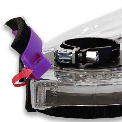 Image of HERZO Dust Shroud for 5 inch and 4-1 /2 inch Angle Grinder, Universal Surface Grinding Shroud,Transparent Polycarbonate