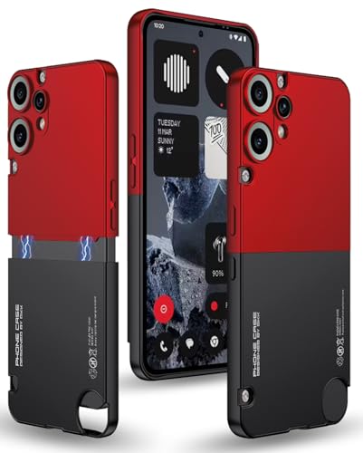 Image of BOUNCEBACK Polycarbonate Hybrid Back Case Cover for Nothing CMF Phone 2 Pro|All Over Protection|Shockproof |Dual Tone Slim Back Case Cover for Nothing CMF Phone 2 Pro - (Black Red)