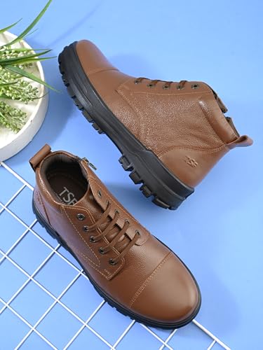 Image of TSF 8712 Tan Genuine Leather Police Boot For Men