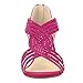 PIZZ ANNU Sandalias Mujer Verano con Tacón de Cuña Diamante de Imitación Zapatos Moda Punta Abierta Elegante Boda Fiesta Damas Zapatos Fucsia EU 39 Imagen de PIZZ ANNU Sandalias Mujer Verano con Tacón de Cuña Diamante de Imitación Zapatos Moda Punta Abierta Elegante Boda Fiesta Damas Zapatos Fucsia EU 39