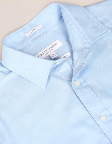 Image of U.S. Polo ASSN. Solid Tailored Fit Shirts for Men - 100% Cotton, Full Sleeve Mens Casual Shirts