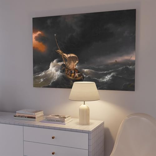 Toile le Christ dans la tempête par Ludolf Backhuysen en version grand cadre durable - 7