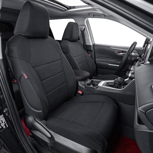 coverdream Corolla Cross Polyester Seat Covers Full Set for 2022-2026 Toyota Corolla Cross L,LE,XLE,S,SE (Non-Hybrid) SUV,Fully Covered,Breathable UV Resistant Car Seat Protector(Black)