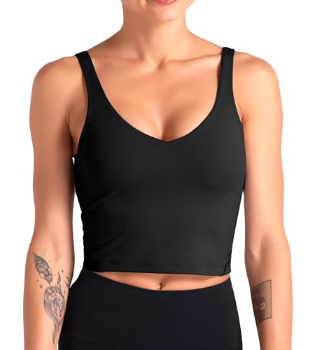 Dragon Fit Sports Bra for Women Longline Padded Bra Yoga Crop Tank Tops Fitness Workout Running Top