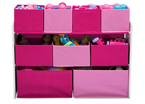 image for Delta Children Deluxe Multi-Bin Toy Organizer with Storage Bins, White