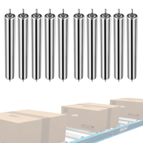 1.5''/38mm Dia Heavy Duty Replacement Conveyor Roller, 5 10 15 20 Pack Gravity Transmission Roller Bearings Spring-Loaded Design & Convenient Removability, For Shipping Departments(10pcs,L 800MM/31.5I