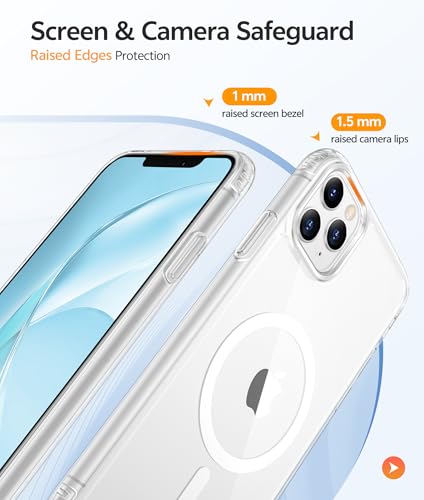 Image of FNTCASE for iPhone 11 Pro Max Case: [Compatible with Magsafe] Anti Yellowing Transparent Magnetic Phone Cover - Military Grade Shockproof Drop Proof Protective for iPhone 11ProMax 2019 Cases - Clear