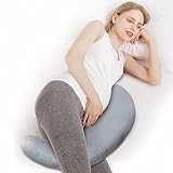HOMCA Pregnancy Pillows for Sleeping Comma- Shape, Memory Foam Maternity Pillow, Body Pillow for Legs, Knees, Belly Support for Pregnant Women Belly Wedge Pillow with Washable Cover