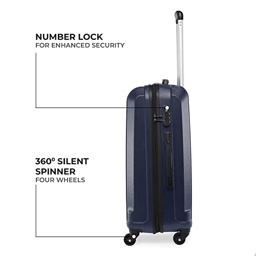 Image of Stony Brook By Nasher Miles Storm 65 Cm Hard-Sided Polycarbonate Check-In Luggage Spinner Trolley Bag (Navy Blue 24 Inch)