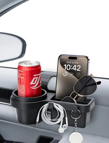 Kwak's Car Window Multifunctional Storage Organizer - Car Door Cup Holder, Cell Phone Storage Box, Water Cup Holder, for Storing Small Items Such as Earphones, Keys, Bottles