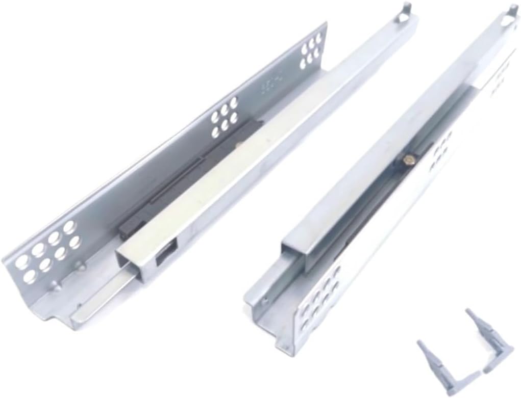 Side Mount Cabinet Runners Glides Push Open Undermount Slide Furniture Kitchen Cabinet Concealed Hydraulic Drawer Sliders(22inch(550mm))