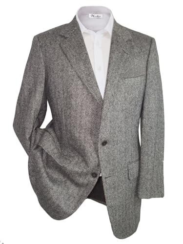 Wemaliyzd Men Western Herringbone Jacket Suit Regular Fit Sport Coat Blazer Centre Vent3