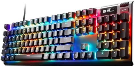 SteelSeries Apex Pro HyperMagnetic Gaming Keyboard — World's Fastest Keyboard — Adjustable Actuation — OLED Screen — RGB – USB Passthrough - American QWERTY Layout - Standard