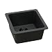 Elkay ELG1515BK0 Gourmet 15-3/4-Inch x 15-3/4-Inch Single Basin Drop-In Granite Composite Kitchen Sink, Black