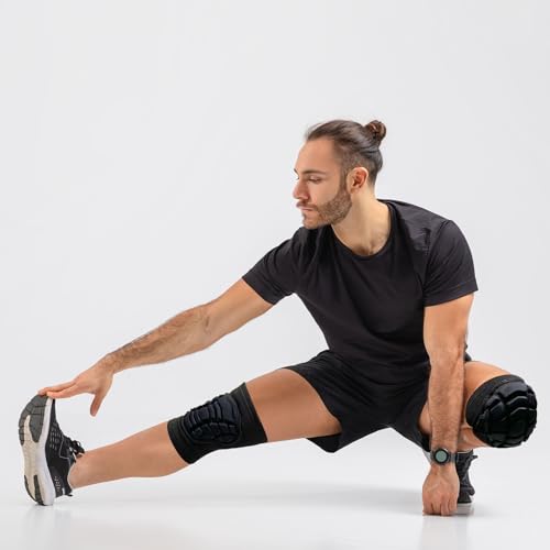 Men/Women Lightweight Knee Pads with Comfortable Sponge Padding for Wrestling Volleyball, Flexible Skin-friendly Kneepads for Pole Dance Mountain Bike Skateboard, Youth Knee Pad for Sports, Black M - Thumbnail 5