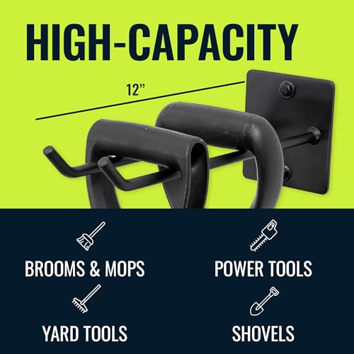 Image of StoreYourBoard Garage Garden Tool Wall Mount Hook, Garage Organization and Storage, Shovel & Rake Hangers Yard Tool Rack, Industrial Steel Holds 50 Pounds