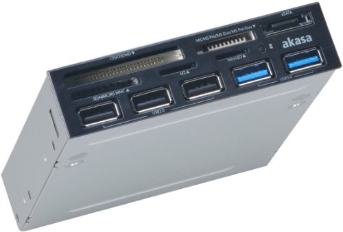 Akasa AK-ICR-16 - Lector Interno de Tarjetas de Memoria (USB 3.0, 5000 Mbit/s), Negro