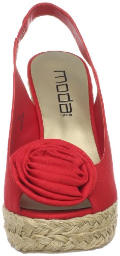 Image of Moda Spana Women's Hide Slingback Espadrille,Red Cotton Voile,13 M US
