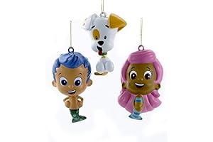 Kurt Adler Bubble Guppies Gil, Molly, and Bubble Puppy Christmas Ornaments