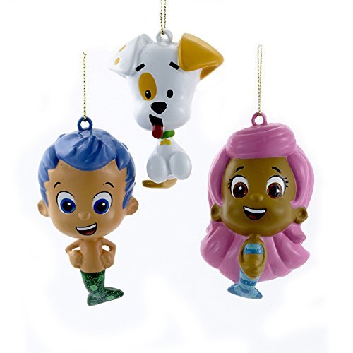 Kurt Adler Bubble Guppies Gil, Molly, and Bubble Puppy Blow Mold Ornaments