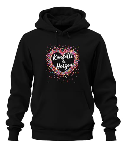 Printera Sudadera con capucha unisex de confeti en el corazón...