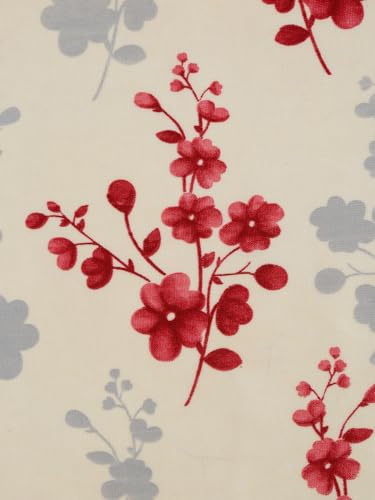 Image of Home Sizzler 2 Pieces Solid Patch Bloom Burst Eyelet Polyester Door Curtains - 7 Feet, Maroon