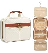 LOVEVOOK Toiletry Bag for Women, Water-resistant Travel Makeup Bag with Hanging Hook, Traveling E...