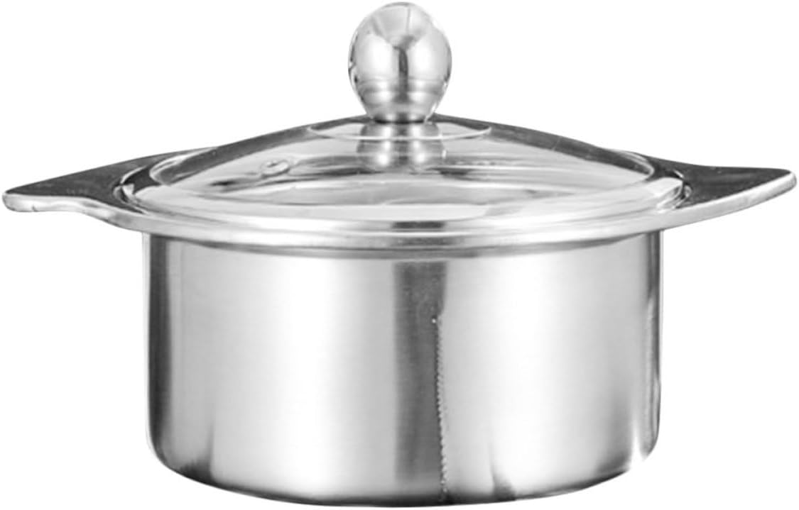 Stainless Steel Hot Pot with Divider 16cm Dual Pot Design for Multi-flavor Cooking Even Heat Distribution Suitable for Induction Cooker and Small Parties