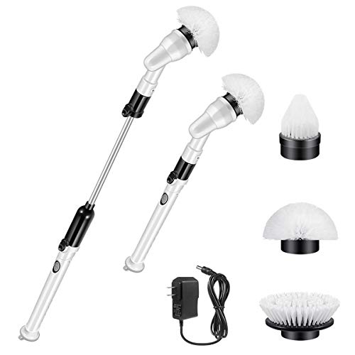 2020 New Spin Scrubber, Cordless Bathroom Shower Scrubber with 3 Replaceable Cleaning Brush