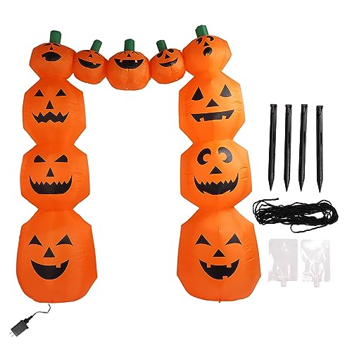 Inflável Grande de Abóbora, Luz Branca, Excelente Costura, Resistente a Rasgos, Colorfast Halloween,