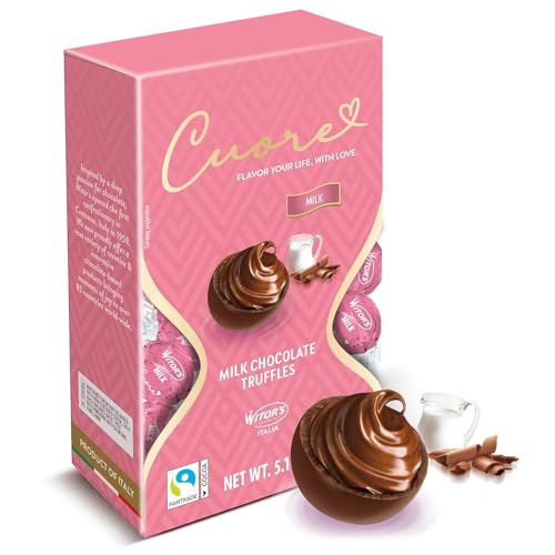 Witor's Chocolates, Cuore Chocolate Truffles with Creamy Filling, Italian Truffles, Made in Italy,...