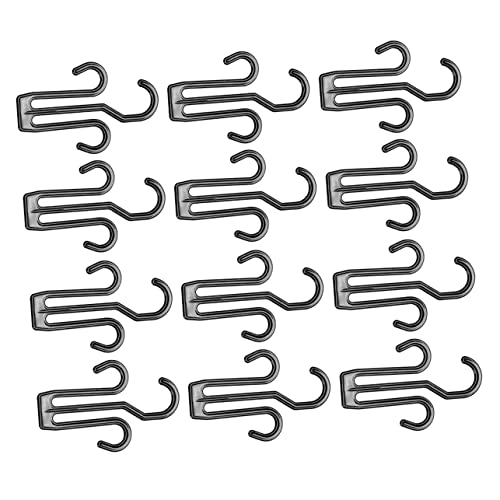 Ipetboom 12pcs Plastic Shoe Hangers Double Hook Shoe Drying Racks Space Saving Holder for Closet and Travel Thickened Design Suitable for Sandals Slippers and All
