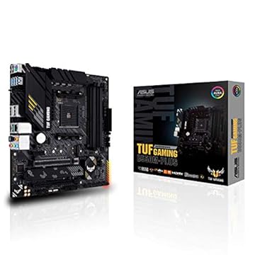 ASUS TUF Gaming B550M-PLUS AMD AM4 (3ª geração Ryzen Micro ATX placa mãe para jogos (PCIe 4.0, 2,5 GB LAN, BIOS Flashback, HDMI 2.1, USB 3.2 Geração 2, Cabeçalho RGB Addressable Gen 2 e Aura Sync)