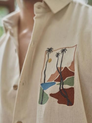 Image of MiraMichi Men's Pure Linen Shirt with Long Sleeve Collared Neck Standard Length and Button Down Closure Type |Shirt's for Men Stylish | Branded Shirt's | Formal Style