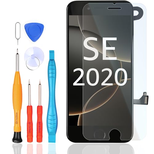 LL TRADER Écran Tactile pour iPhone SE 2020 avec Bouton Accueil, Capteur de Proximité, Caméra Frontale et Haut-Parleur, Ecran LCD avec Ecran Tactile en Verre Noir U01