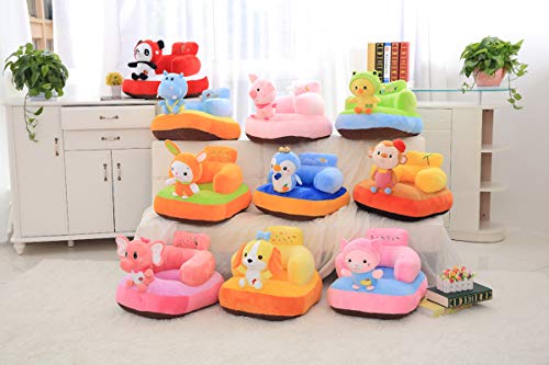 Image of Besties Elephant Shape Baby Soft Plush Cushion Baby Sofa Seat OR Rocking Chair for Kids 6 to 24 Months (Elephant Sofa Chair), Multicolour (Pink)