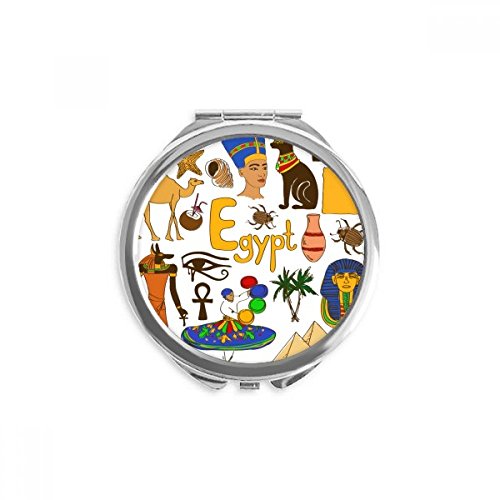 Espejo de bolsillo de la bandera de Egipto para maquillaje portátil