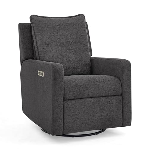Image of babyGap Harlowe Power Recliner with USB-A and Type-C Ports by Delta Children - Greenguard Gold Certified - Stain-Resistant Performance Fabric is Oeko-TEX Standard 100 Certified, Charcoal