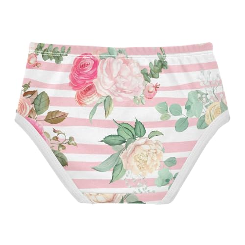 White Pink Stripes Roses Toddler Underwear Custom 2t Cotton Little Girl Panties Pattern Kids Briefs Undies2