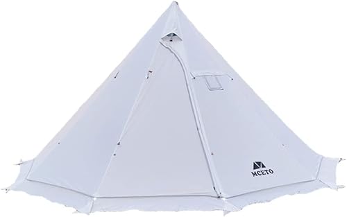 Vilemoon Tipi - Tienda de campaña caliente con gato ignífugo para tubos de combustión, 5 a 8 personas, tiendas de campaña para equipo familiar,