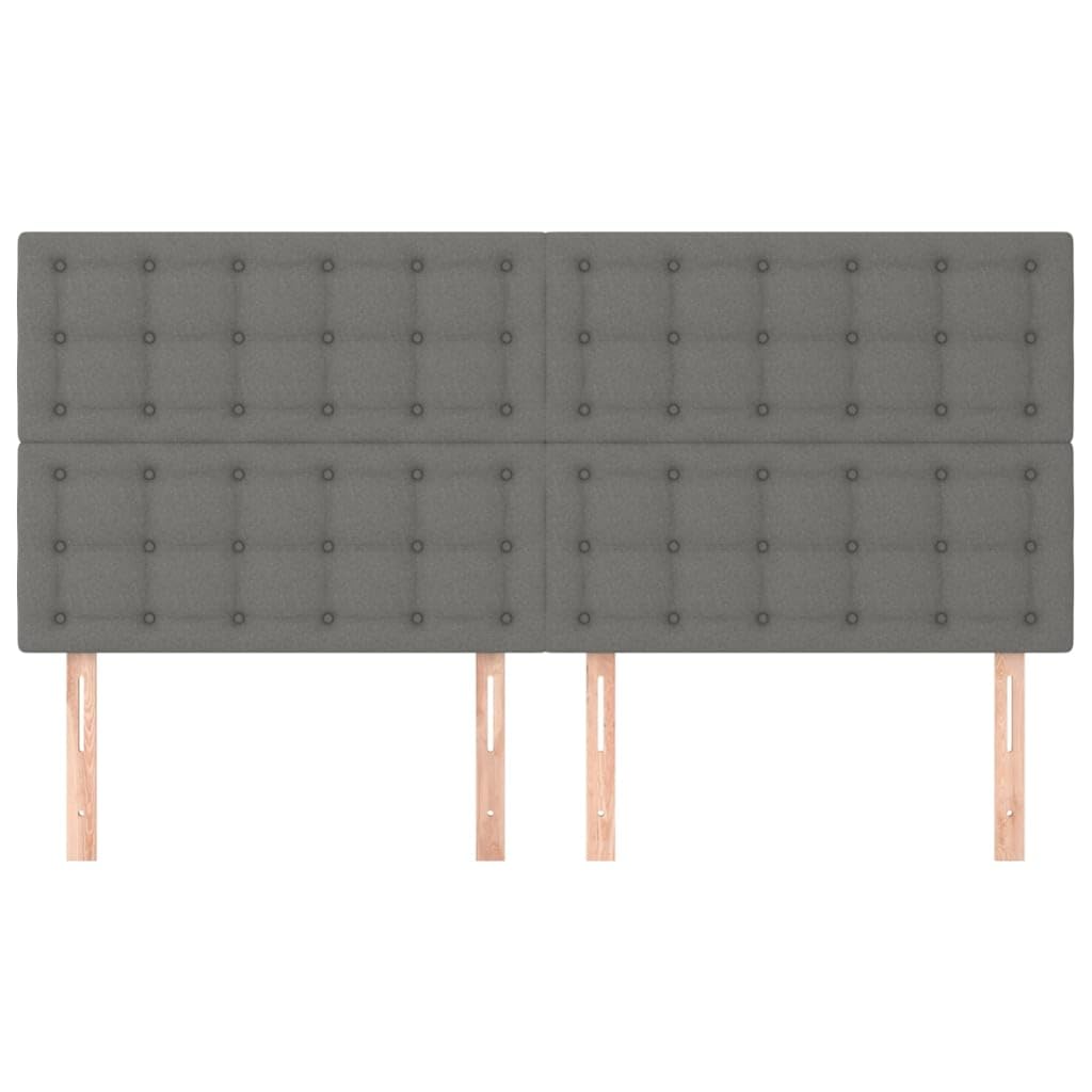 Testiera per Letto Grigio Scuro Tessuto Regolabile 160x118/128 cm