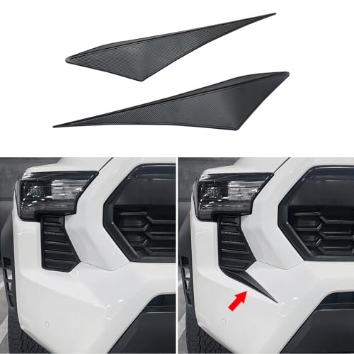 Front Side Grille Patch Decor Compatible with 2024 2025 Toyota Tacoma - Enhances Truck's Style Custom Fit 4th Gen Tacoma Accessories Front Headlight Grille Decals Durable ABS Material (Black Texture)